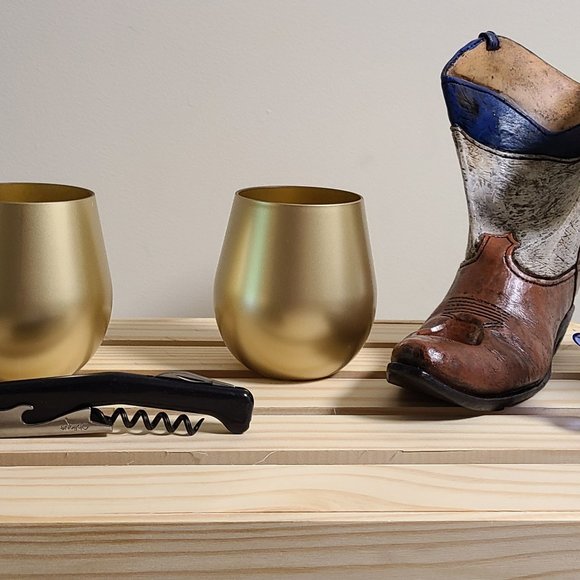 Lone Star Boot Bottle Holder, Wine Glasses, Wine Stopper, Corkscrew – MBHS2 - Picture 2 of 2